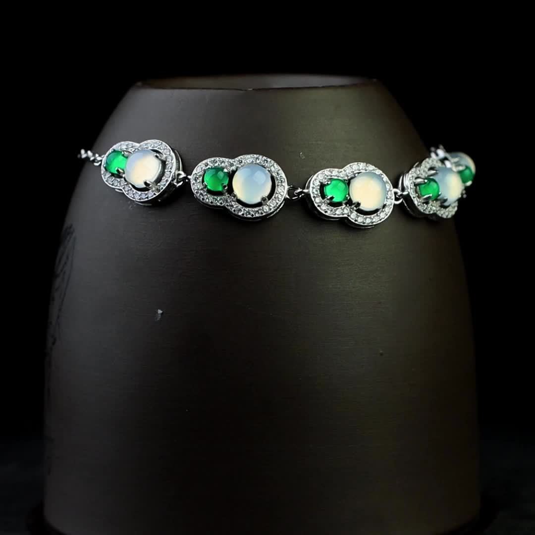 925 Silver Natural Stone Ice Two Bracelet DIY Jewelry